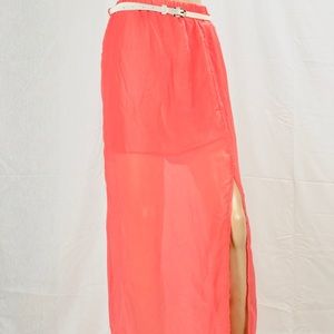 Bella D Maxi Skirt With Split Front with belt